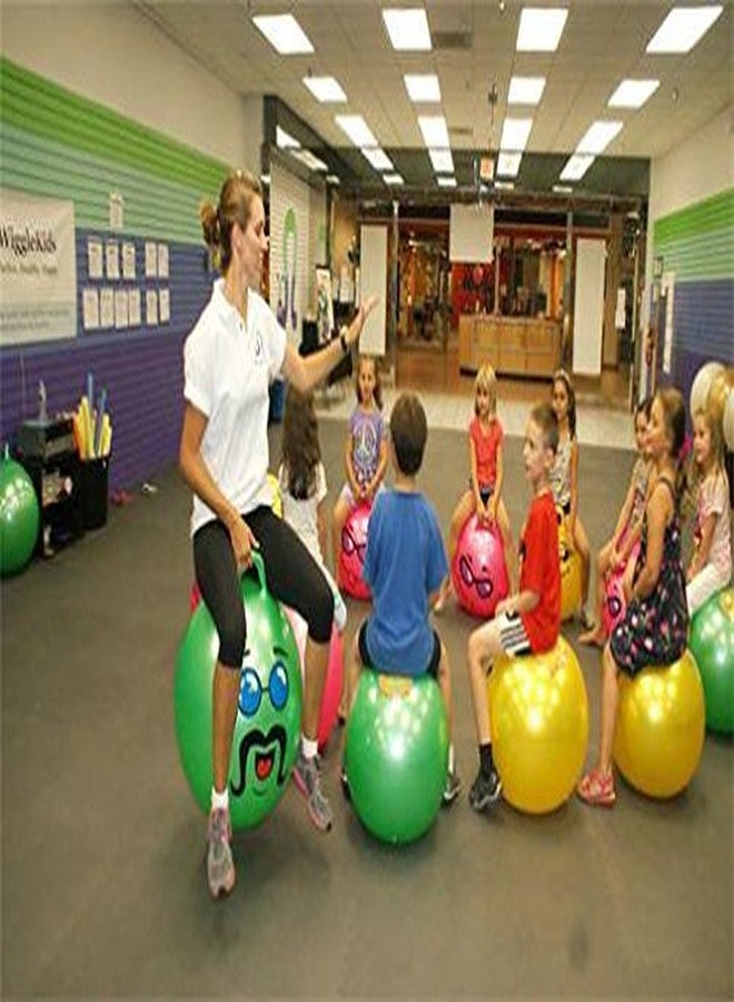EMNDR Sit and Bounce Rubber Hop Ball for Kids with Foot Pump and Random Handle Designs (Multicolour) - Image 5